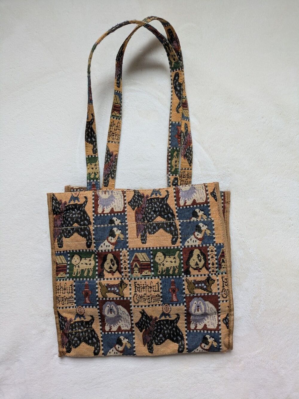 Faithful Companion Dog Tapestry Tote Bag/Purse Top Zip And Coin Holder By Jade